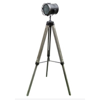 139cm Nautical Tripod Floor Lamp w Steel Grey Lamp Head Searchlight Spot Light Modern