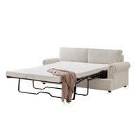 PHEBE 3 Seater Sofa bed with Separate Foam Mattress- Corduroy Dark grey