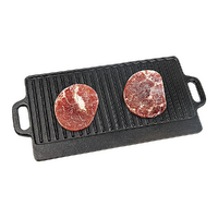 46x22 cm Cast Iron Reversible Griddle Plate BBQ Hob Cooking Grill Pan