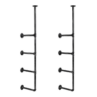 Wall Shelves Display Bookshelf Industrial DIY Pipe Shelf Rustic Brackets