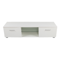 Darton TV Cabinet Entertainment Unit Stand High Gloss Storage Shelf 140cm White