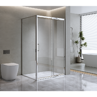 Adjustable 1300x1010mm Single Door Corner Sliding Glass Shower Screen in Chrome