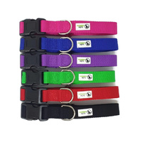 100% Pure Bamboo Fibre Dog Collar Plastic Buckle - Moondidley Pets X-Small Red