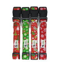 Christmas Dog Collars Adjustable - Moondidley Pets X-Large Green Snow Flakes
