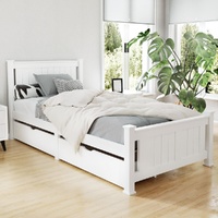 Cassilis Wooden Bed Frame Timber Single Size RIO Kids Adults Storage Drawers Base