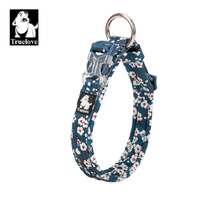 Floral Dog Collar - Blue, S - Model-CA4A65