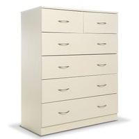 Tallboy Dresser 6 Chest Of Drawers Cabinet 85 x 39.5 x 105cm in White