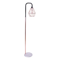 Rose Gold Floor Lamp with Geometric Shade