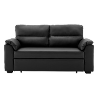 Faux Leather Sofa Bed Couch Lounge - Black