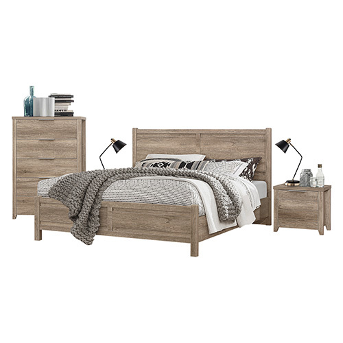Cielo Bedroom Suite 4 pcs Oak Colour in Queen Size