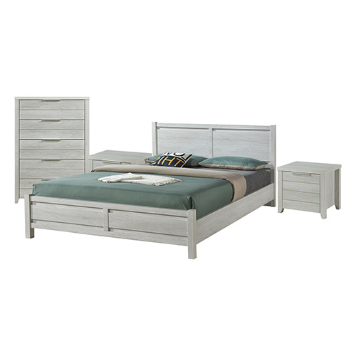 Cielo Bedroom Suite 4 pcs White Ash Colour in Queen Size