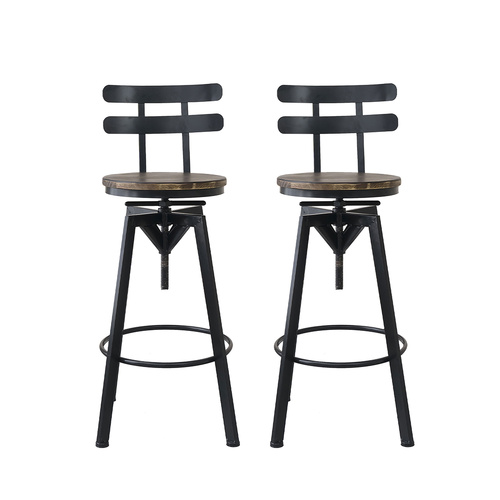 1x Bar Stool Industrial Adjustable - Model-9B19FD
