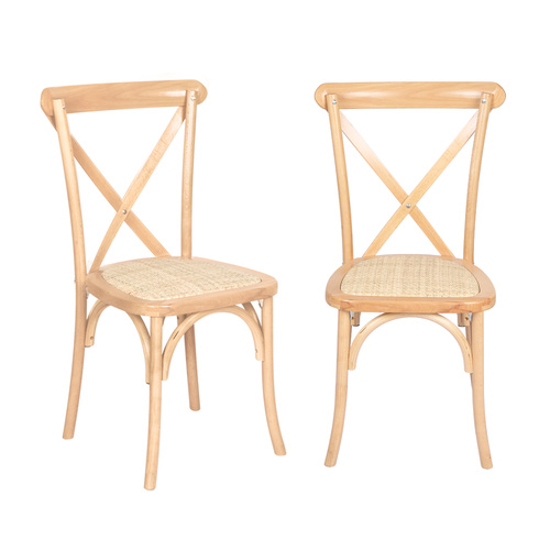 2X Dining Chairs Cross Back Chair - Model-8C12B1