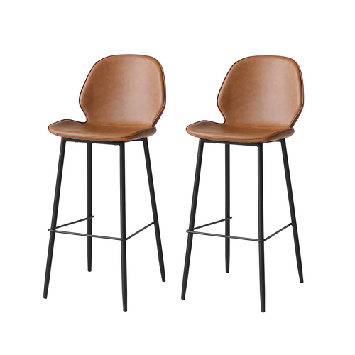 2x Bar Stool Barstools Counter Brown - Model-D2487E