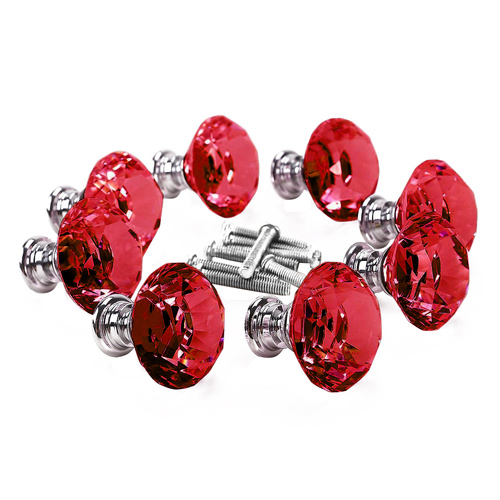 10 Pcs 40mm Red Diamond Shape Glass - Model-BF5D56