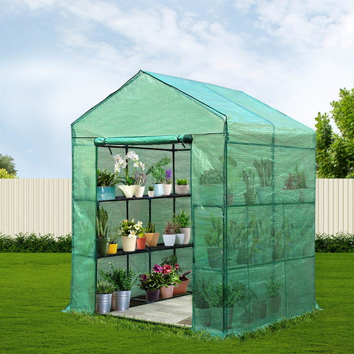 Greenhouse 1.4x1.55x2M Walk in Green House Tunnel Plant Garden Shed 8 Shelves