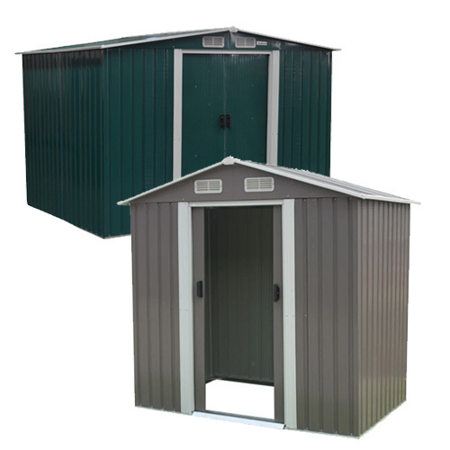 Garden Shed Spire Roof Outdoor Storage Shelter - Grey