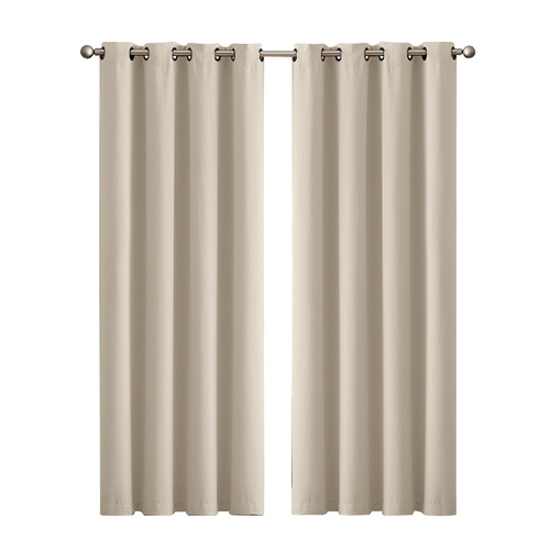 2x Blockout Curtains Panels 3 Layers Eyelet Room Darkening