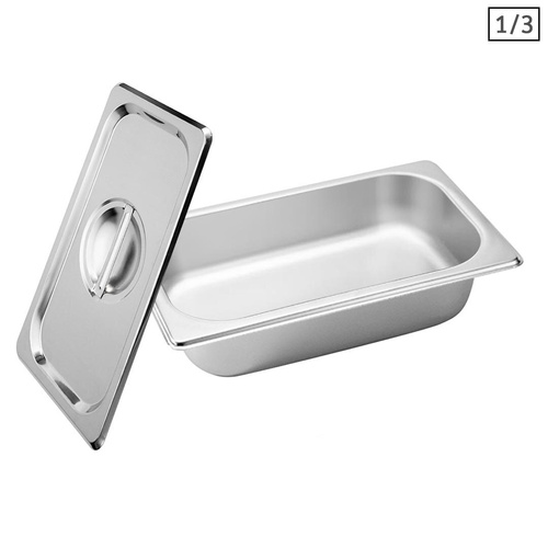 Gastronorm GN Pan Full Size 1/3 GN Pan Deep Stainless Steel Tray With Lid