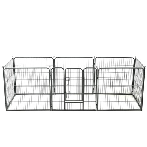 Dog Playpen Panels Steel Black