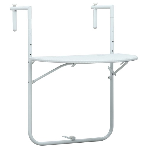 Hanging Balcony Table 60x64x83.5 cm Plastic Rattan Look