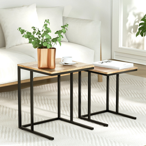 Nesting Coffee Table Sef of 2 Walnut Brok