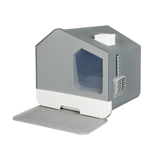 Fully Enclosed Cat Litter Box Mat Grey - Model-020071
