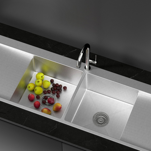 Kitchen Sink Basin Stainless Steel Under/Top/Flush Mount Bowl 155X50CM