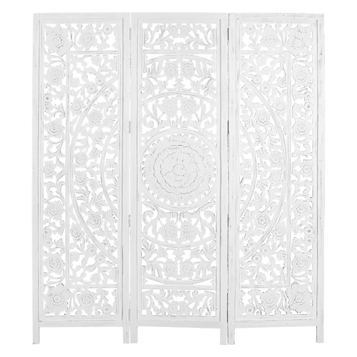 Staunton 3 Panel Room Divider Screen Privacy Shoji Timber Wood Stand - White