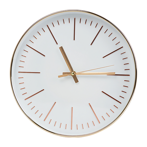 Modern Wall Clock Silent Non-Ticking Quartz Battery Operated Gold