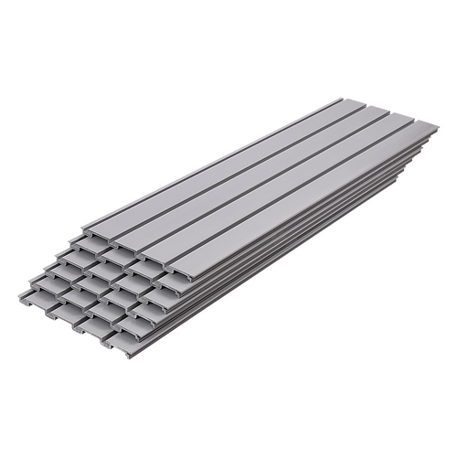 Slatwall Storage Pack of 6 Grey PVC Panels - Retail Display Garage Storage + Hooks